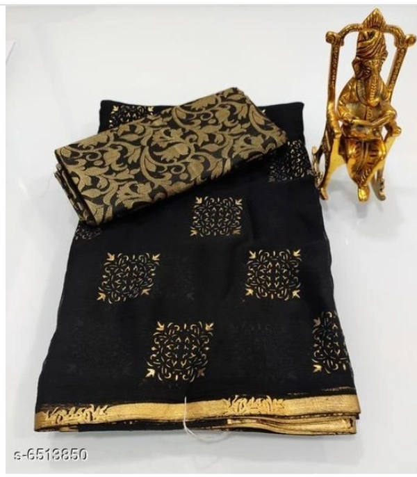 Trendly Pure Chiffon Saree - 8 color available , Free shipping , Free , pack of 1