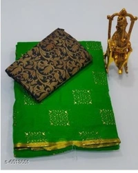 Trendly Pure Chiffon Saree - 8 color available , Free shipping , Free , pack of 1