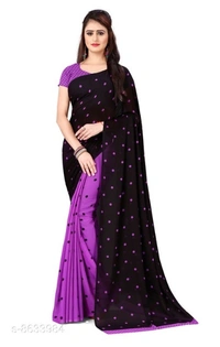 Aanand Polka Print Daily Wear Geogarted Saree - 4 color available , Free shipping , Free , pack of 1