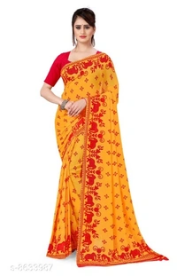 Aanand Polka Print Daily Wear Geogarted Saree - 4 color available , Free shipping , Free , pack of 1