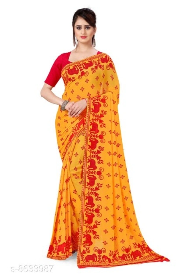 Aanand Polka Print Daily Wear Geogarted Saree - 4 color available , Free shipping , Free , pack of 1