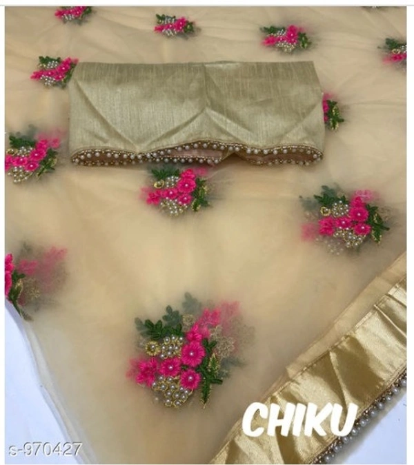 Attractive Heavy Net Embodied Saree - 8 color available , Free shipping , Free , pack of 1