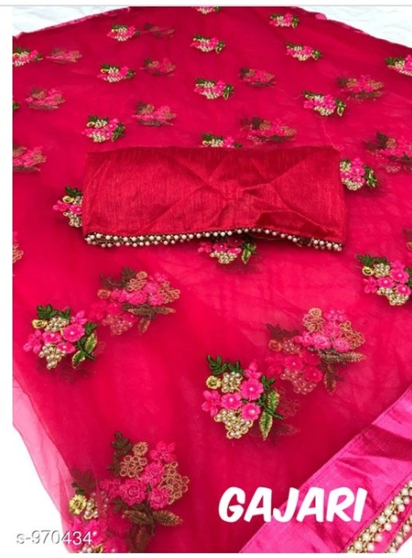 Attractive Heavy Net Embodied Saree - 8 color available , Free shipping , Free , pack of 1