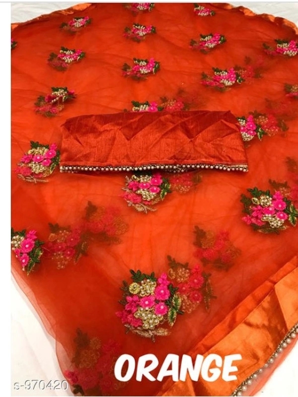Attractive Heavy Net Embodied Saree - 8 color available , Free shipping , Free , pack of 1