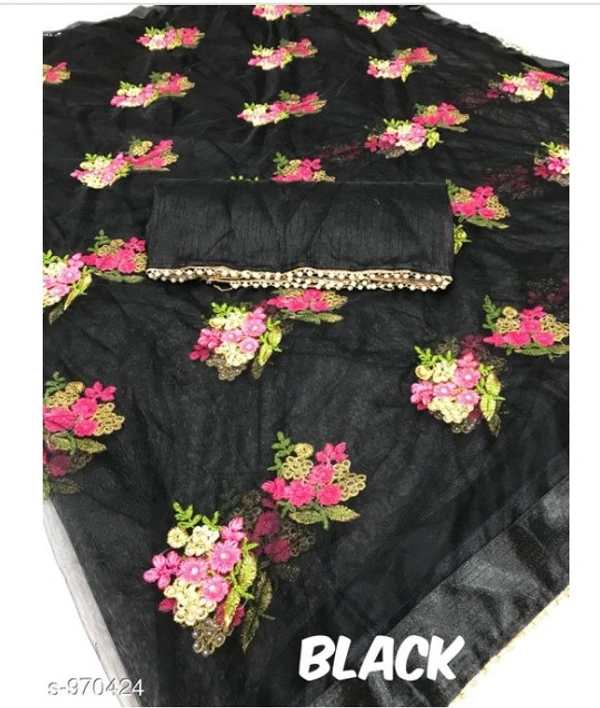 Attractive Heavy Net Embodied Saree - 8 color available , Free shipping , Free , pack of 1