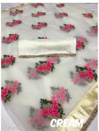 Attractive Heavy Net Embodied Saree - 8 color available , Free shipping , Free , pack of 1