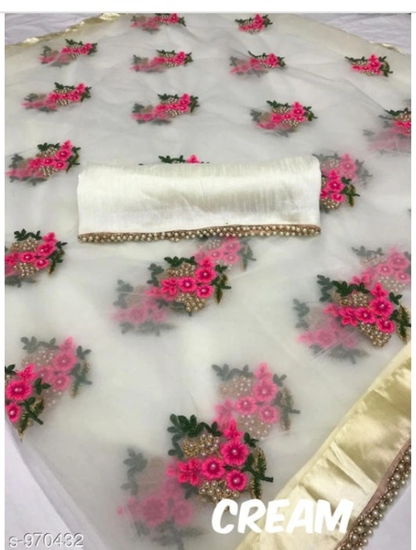 Attractive Heavy Net Embodied Saree - 8 color available , Free shipping , Free , pack of 1