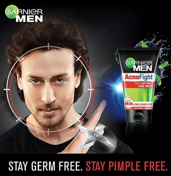 Garnier Men Acno Fight Anti-Pimple Facewash, 100gm - Free shipping , 100g