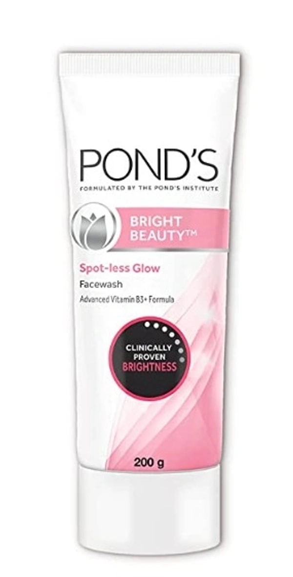 POND'S Bright Beauty Spot-less Glow Face Wash With Vitamins, Removes Dead Skin Cells & Dark Spots, Double Brightness Action, All Skin Types, 200g - Free shipping , 100g