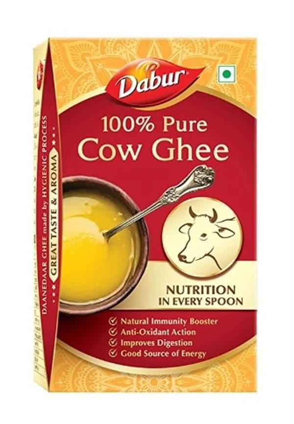 Dabur 100% Pure Cow Ghee - 1L | Desi Ghee with Rich Aroma - Free shipping , 1L