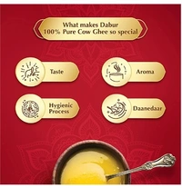 Dabur 100% Pure Cow Ghee - 1L | Desi Ghee with Rich Aroma - Free shipping , 1L