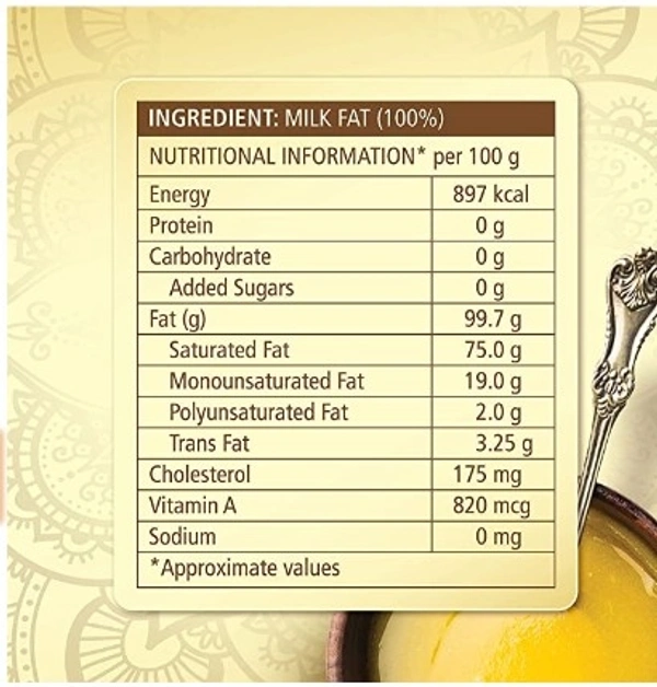 Dabur 100% Pure Cow Ghee - 1L | Desi Ghee with Rich Aroma - Free shipping , 1L