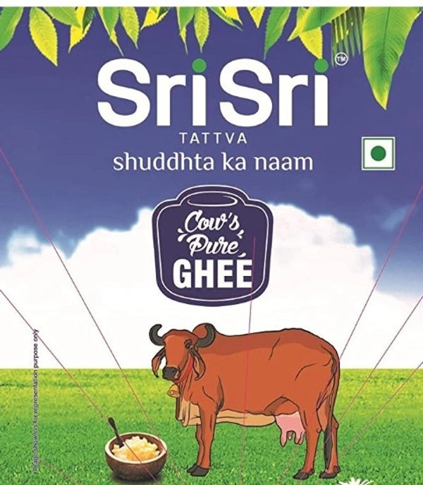 Sri Sri Tattva Cow Ghee - Pure Cow Ghee for Better Digestion and Immunity - 1 Litre - Free shipping , 1L