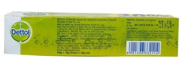 Dettol lather shaving cream 60g+18gfree=78g - Free shipping , 78g, pack of 1