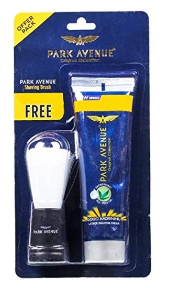 Park Avenue Refreshing Tea Tree Oil Shaving Cream, with Shaving Brush, 84 g - Free shipping , 84g, pack of 1