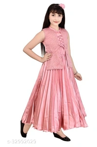 Pretty Girl Ethnic Gowns - orange, Free shipping , Free , pack of 1