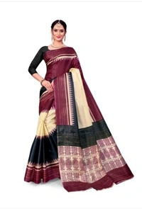 Beautiful Abstract Print Silk Saree - 4 color available , 1pcs, Free shipping , Free 