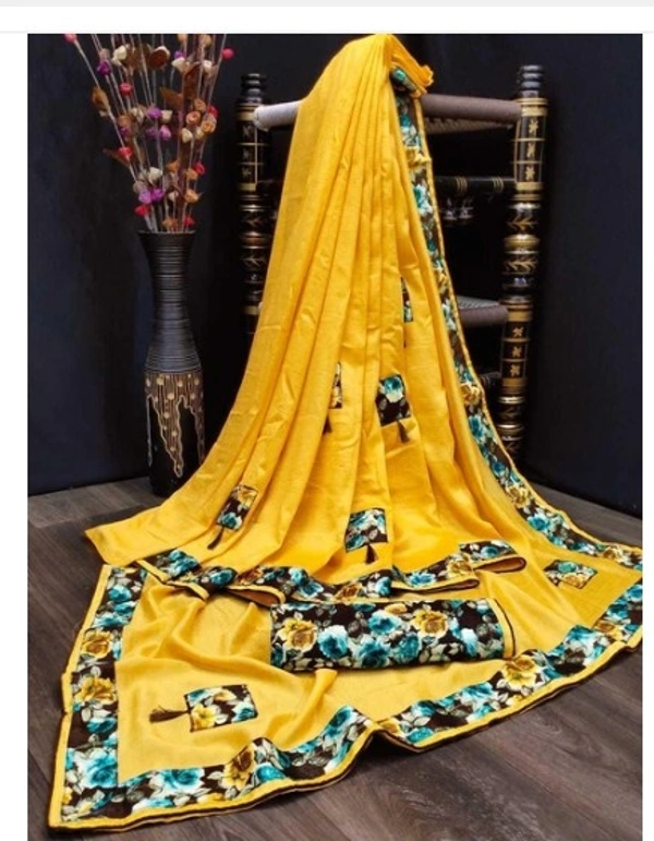 Delicate Solid Embroidered Poly Silk Saree With Lace Border - 8 color available , pack of 1, Free shipping , Free creem 