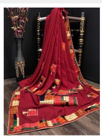 Delicate Solid Embroidered Poly Silk Saree With Lace Border - 8 color available , pack of 1, Free shipping , Free creem 