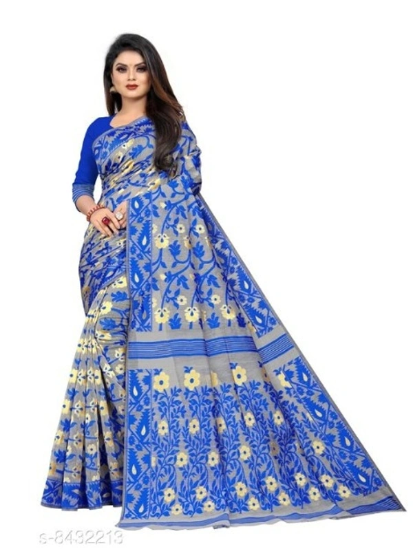 BANARASI COTTON SAREE NEW TREND - 6 color available , pack of 1, Free shipping , Free 