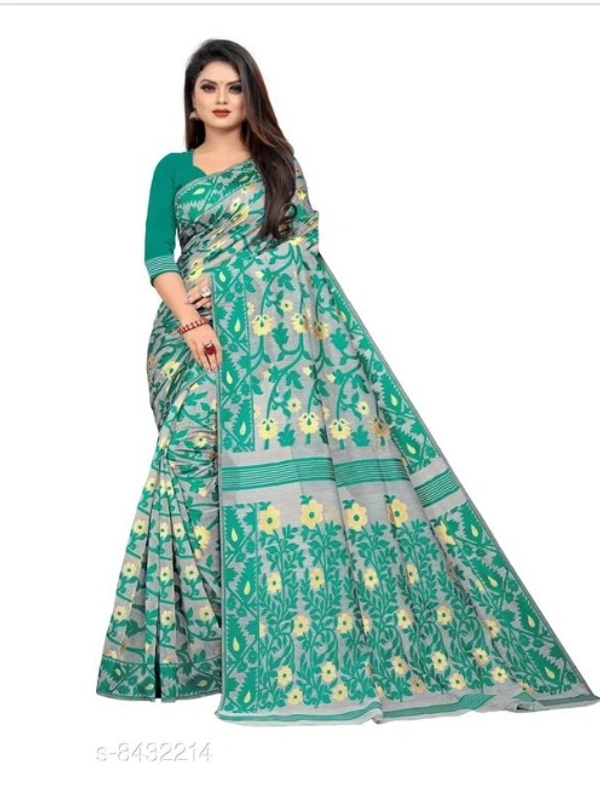 BANARASI COTTON SAREE NEW TREND - 6 color available , pack of 1, Free shipping , Free 