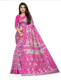 BANARASI COTTON SAREE NEW TREND - 6 color available , pack of 1, Free shipping , Free 
