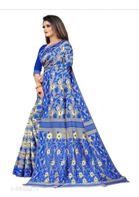 BANARASI COTTON SAREE NEW TREND - 6 color available , pack of 1, Free shipping , Free 