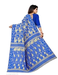 BANARASI COTTON SAREE NEW TREND - 6 color available , pack of 1, Free shipping , Free 