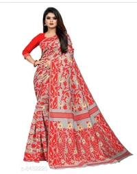 BANARASI COTTON SAREE NEW TREND - 6 color available , pack of 1, Free shipping , Free 