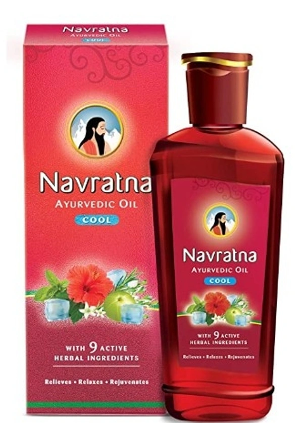 Navratna Ayurvedic cool hair oil with 9 herbal ingredients, 300ml - Free shipping , 300ml