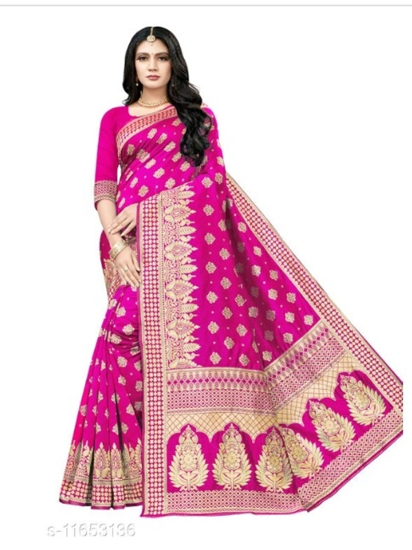 Konor's Exclusive Banarasi Golden Zari For Women - 6 color available , pack of 1, Free shipping , Free 