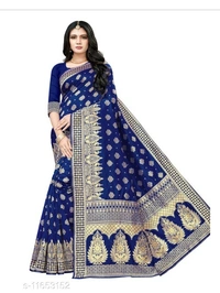 Konor's Exclusive Banarasi Golden Zari For Women - 6 color available , pack of 1, Free shipping , Free 