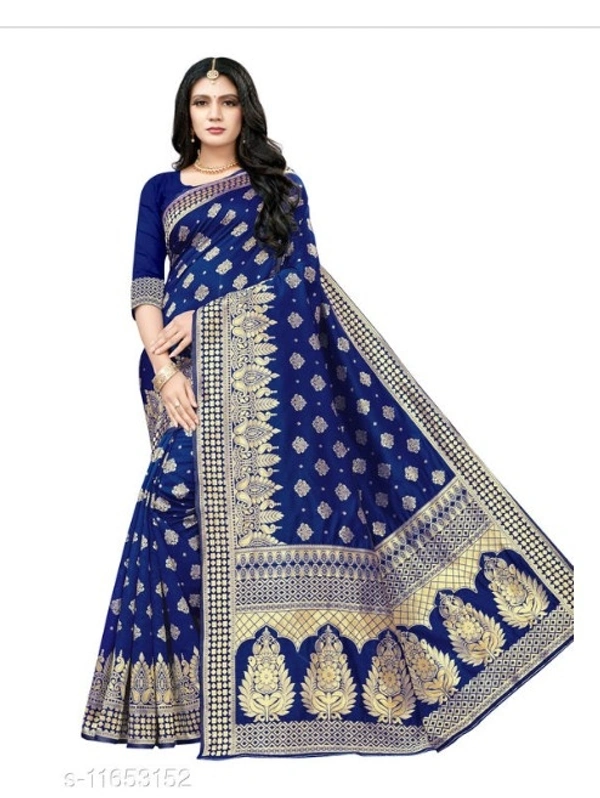 Konor's Exclusive Banarasi Golden Zari For Women - 6 color available , pack of 1, Free shipping , Free 