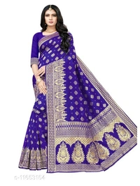 Konor's Exclusive Banarasi Golden Zari For Women - 6 color available , pack of 1, Free shipping , Free 