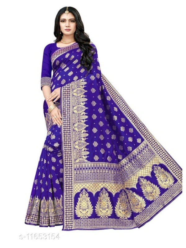 Konor's Exclusive Banarasi Golden Zari For Women - 6 color available , pack of 1, Free shipping , Free 