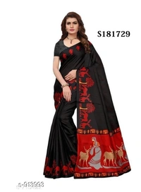 Elegant Printed Women's Saree - 7 color available , pack of 1, Free shipping , Free 