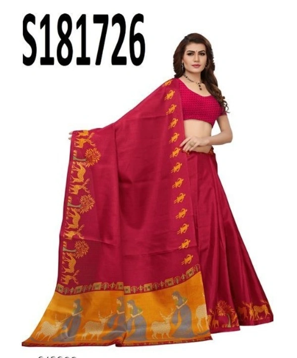 Elegant Printed Women's Saree - 7 color available , pack of 1, Free shipping , Free 