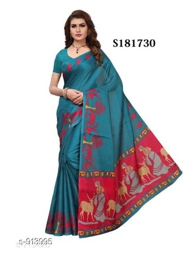 Elegant Printed Women's Saree - 7 color available , pack of 1, Free shipping , Free 