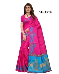 Elegant Printed Women's Saree - 7 color available , pack of 1, Free shipping , Free 