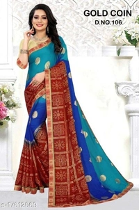 Aishani Refined Sarees - pack of 1, Free shipping , Free , 4 color available 