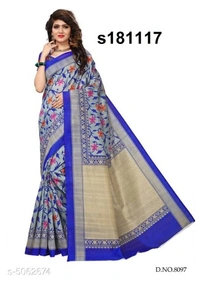 Stunning Bhagalpuri Art Silk Saree - 4 color available , pack of 1, Free shipping , Free 