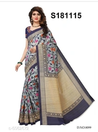 Stunning Bhagalpuri Art Silk Saree - 4 color available , pack of 1, Free shipping , Free 