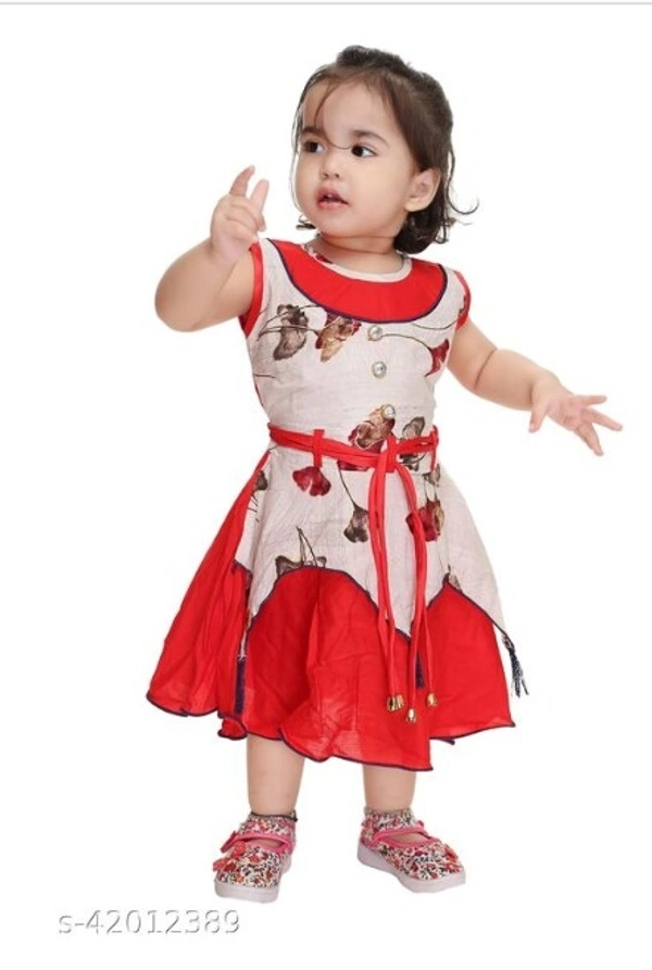 Modern Classy Girls Frocks & Dresses - Red&white, pack of 1, Free shipping , 1-2 Years 