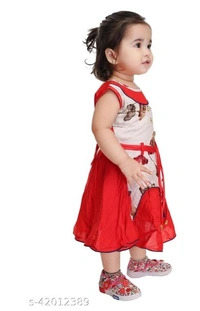 Modern Classy Girls Frocks & Dresses - Red&white, pack of 1, Free shipping , 1-2 Years 