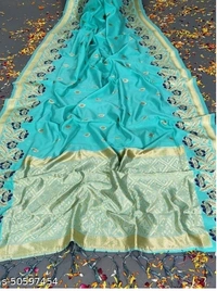 Aagam Fashionable Sarees - aasmani, pack of 1, Free , Free 