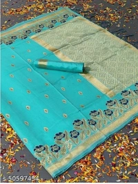 Aagam Fashionable Sarees - aasmani, pack of 1, Free , Free 