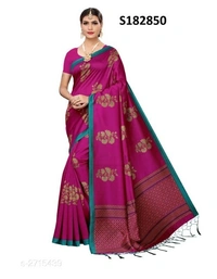 Elegant Art Silk Printed Women's Saree - available of 2, pack of 1, Free , Free 