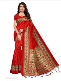 Pink Art Silk Printed Saree With Blouse Piece - available of 4, pack of 1, Free , Free 