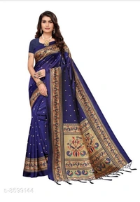 Pink Art Silk Printed Saree With Blouse Piece - available of 4, pack of 1, Free , Free 