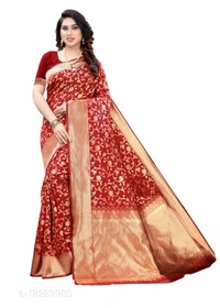 JACQUARD PRINTED SAREE - available of 4, pack of 1, Free , Free 